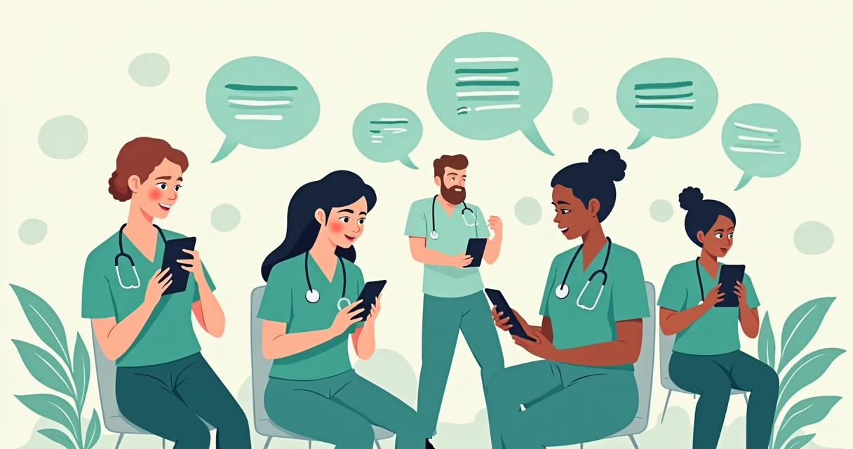 Grupo de WhatsApp de enfermeiros discutindo temas sindicais
