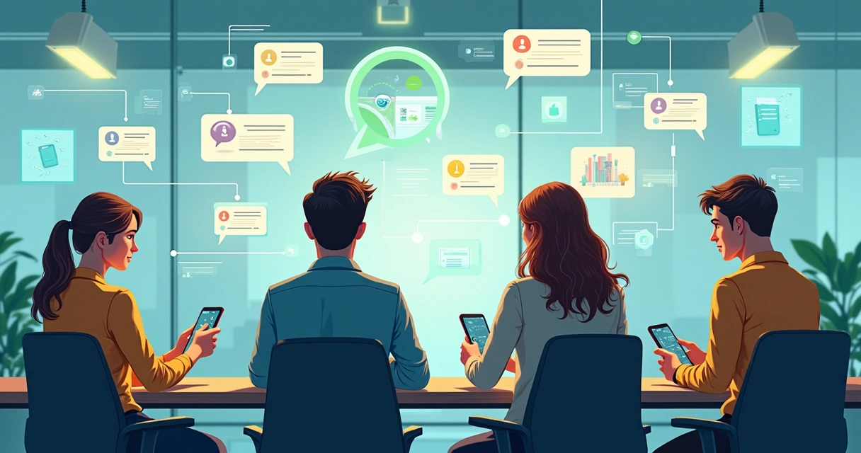 Grupo de WhatsApp com pessoas discutindo lançamento digital