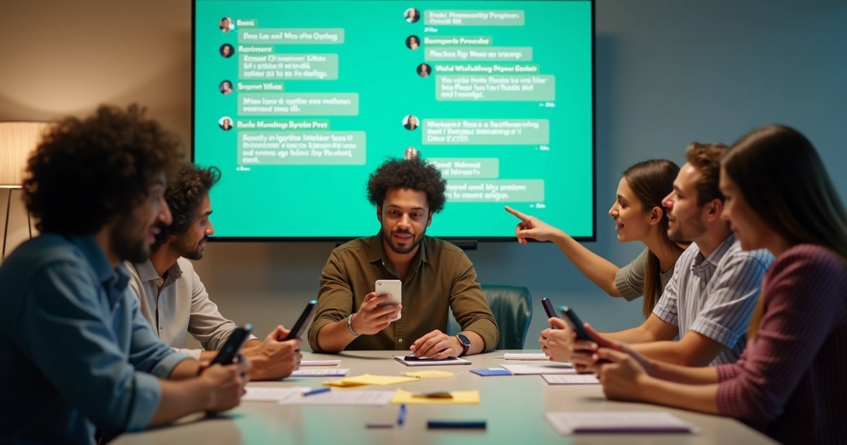 Moderadores de grupo de WhatsApp analisando mensagens