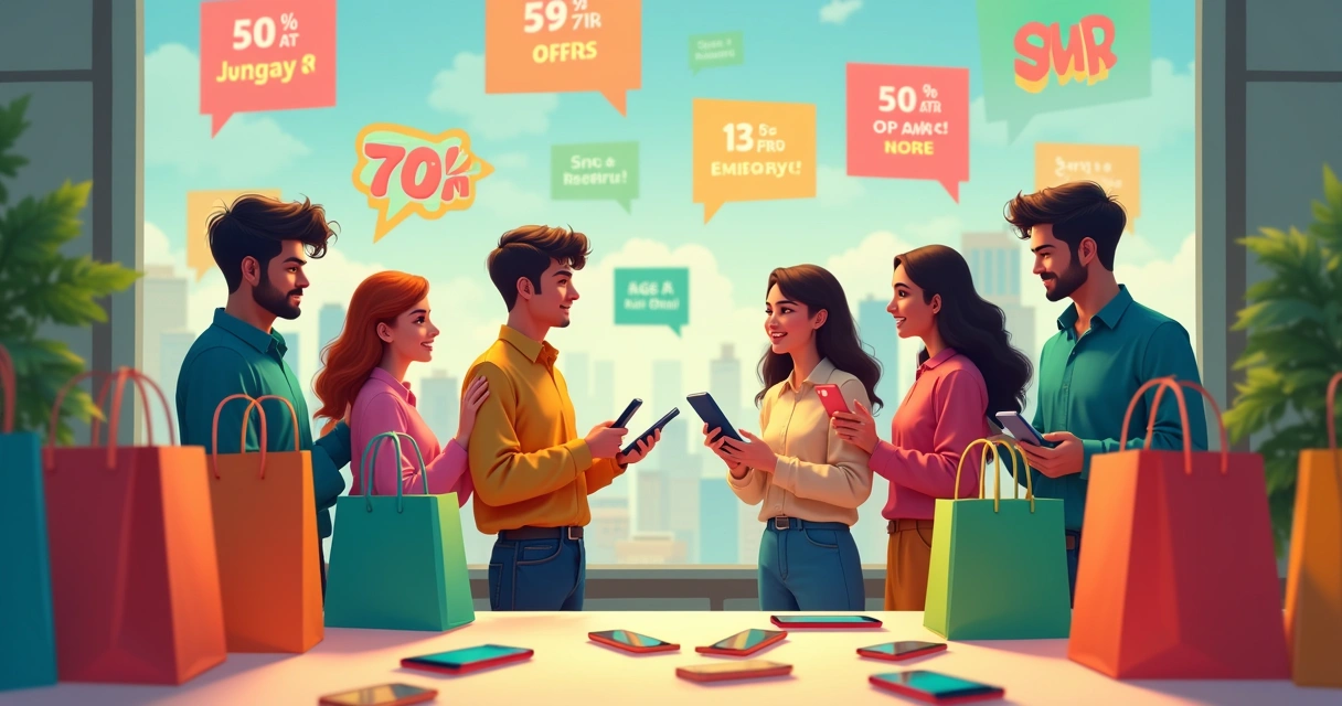 Grupo do WhatsApp com várias promoções e pessoas discutindo ofertas 