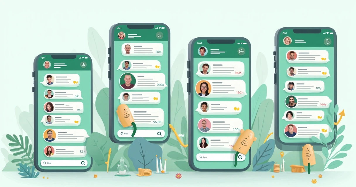 Participantes de grupo do WhatsApp interagindo de maneira organizada 