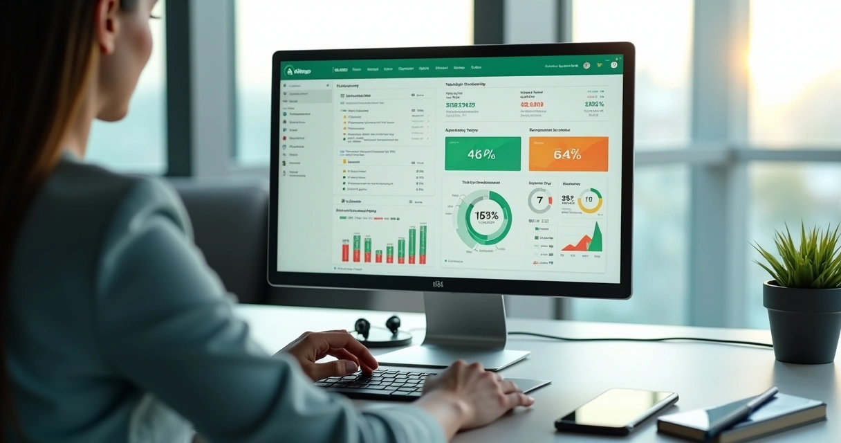 Administrador analisando painel com resumos e estatísticas de grupo de WhatsApp 
