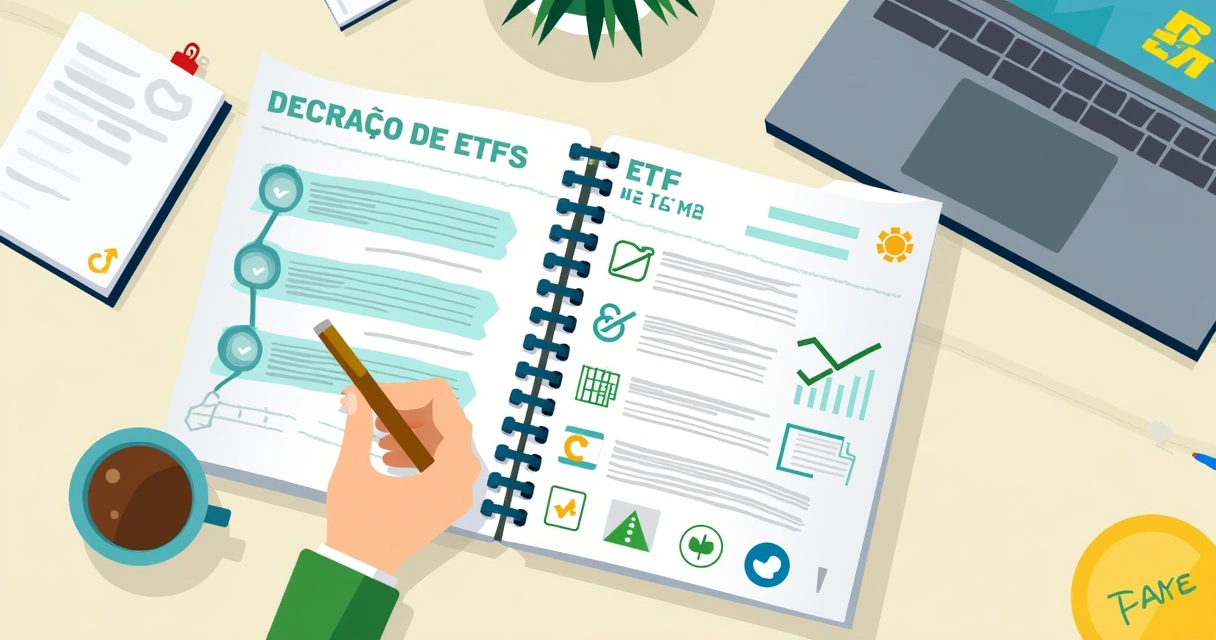 Guia impresso com instruções sobre declaração de ETF 