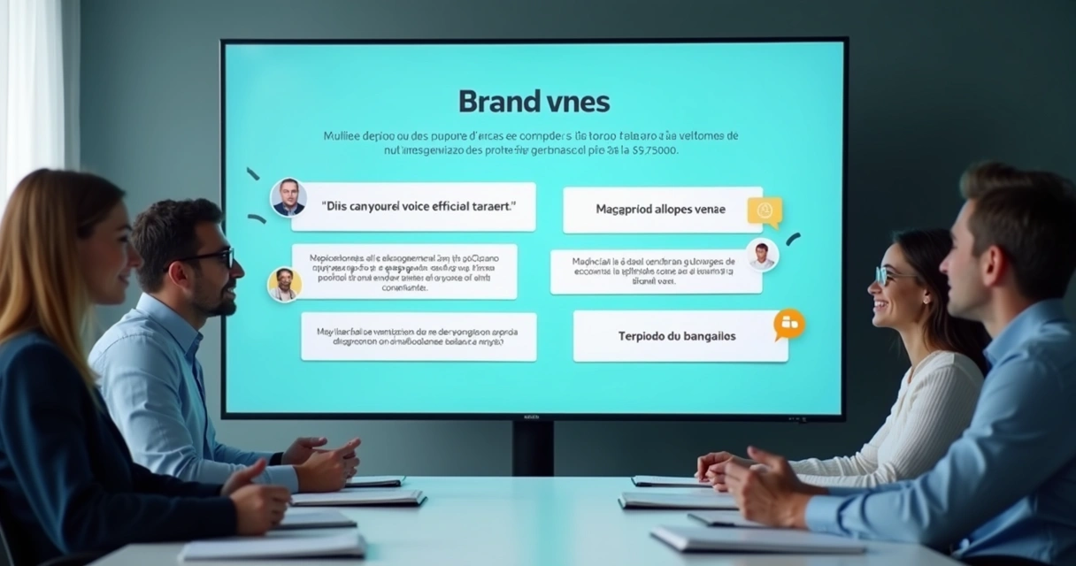 Painel com guia de tom de voz e mensagens de atendimento 