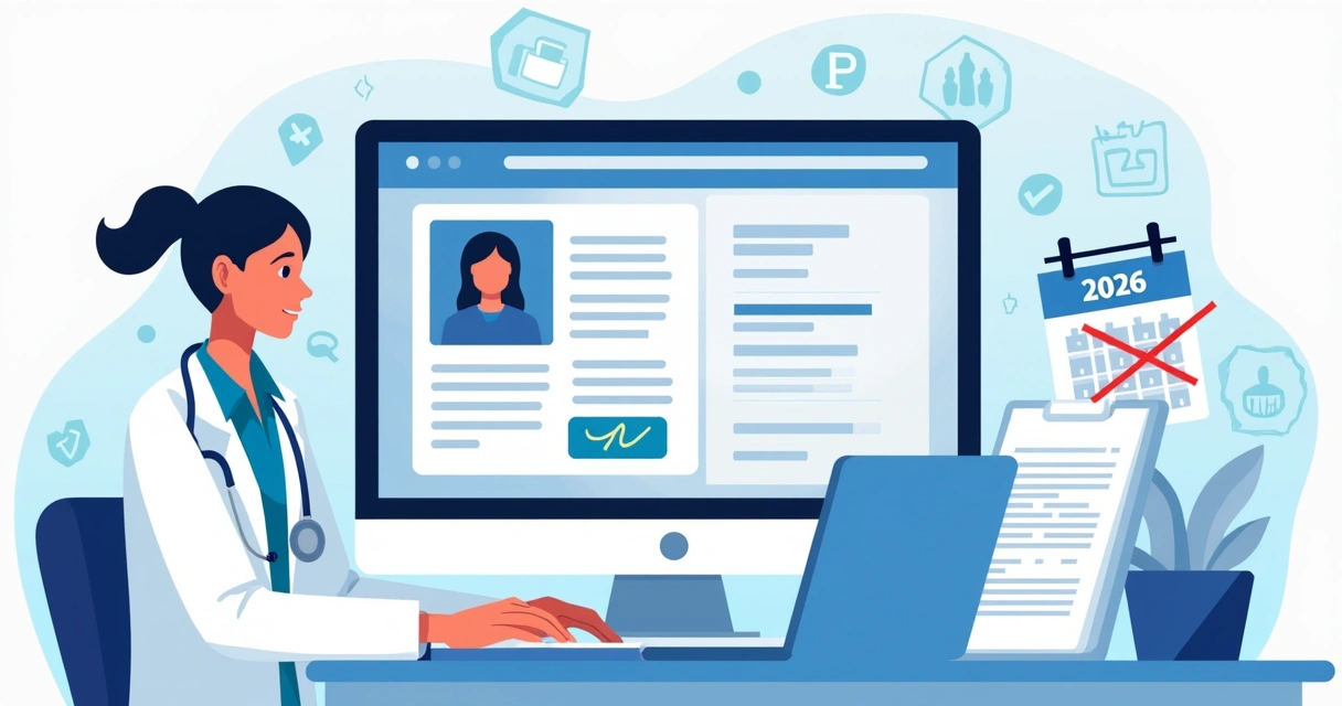 Guia digital com informações médicas destacadas em tela digital 