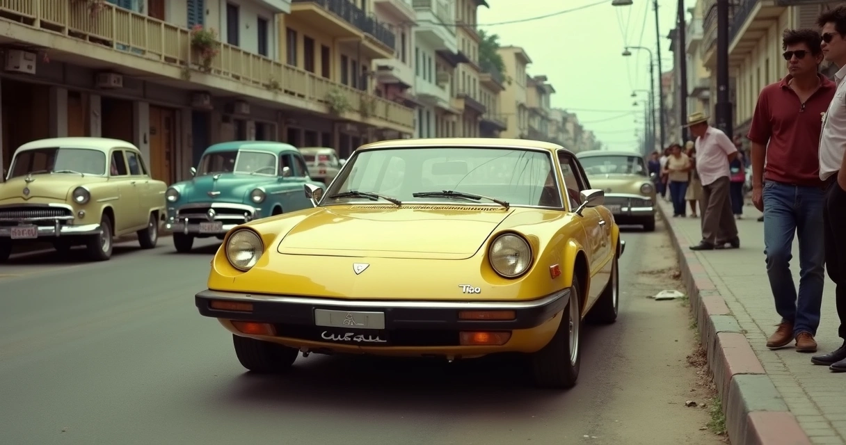 Gurgel Itaipu amarelo antigo em rua brasileira 