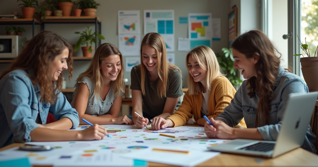 Jovens participando de atividade em grupo 