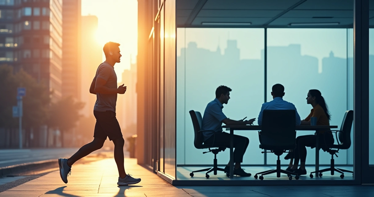 Split image showing a person doing a solo habit and a group in a routine pattern