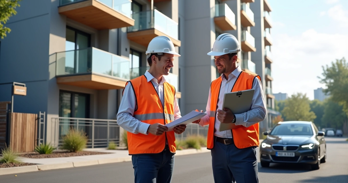 Engenheiro e fiscal da prefeitura realizam vistoria em imóvel para emissão do Habite-se 