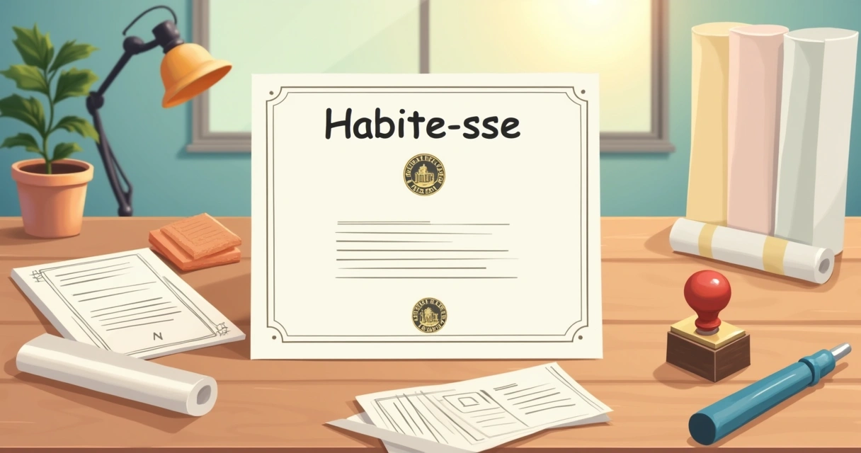 Certificado Habite-se sobre uma mesa 