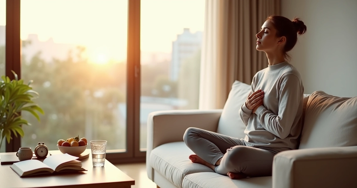 Persona sentada junto a una ventana practicando hábitos diarios de regulación emocional y autoconciencia 