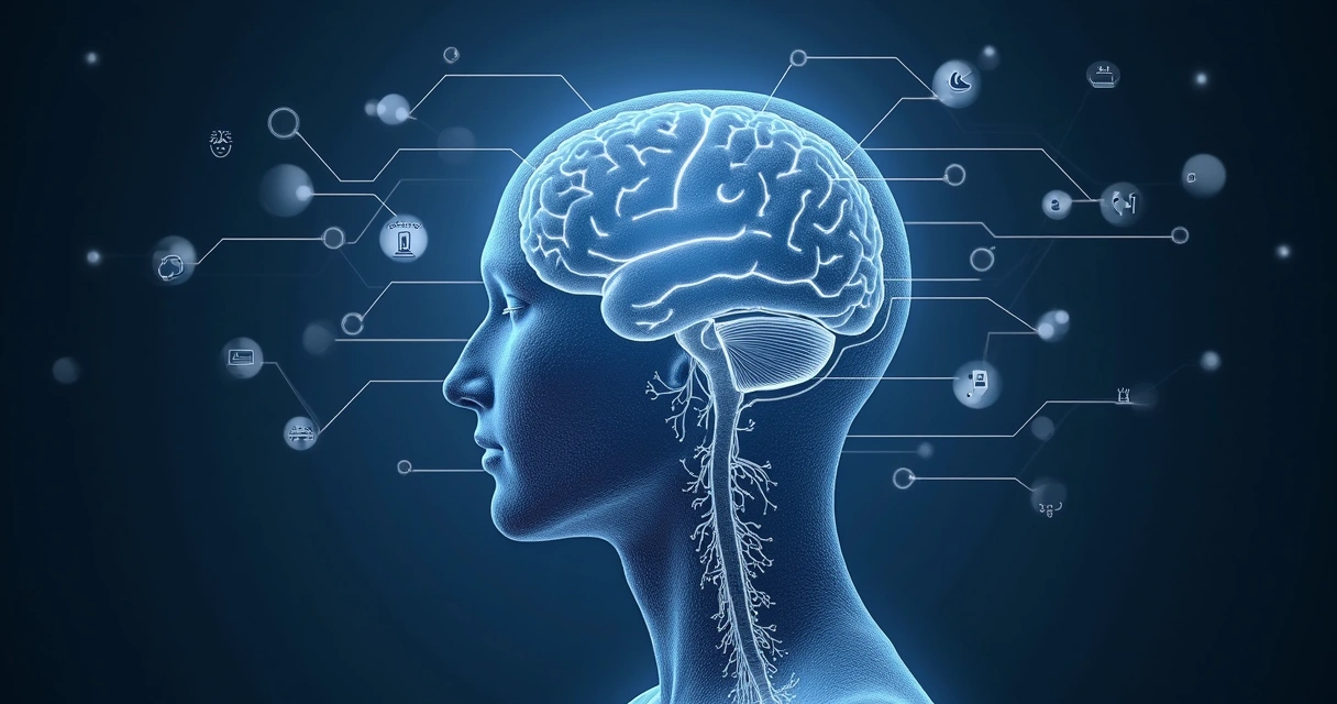 Cérebro humano com redes representando hábitos sendo formados 