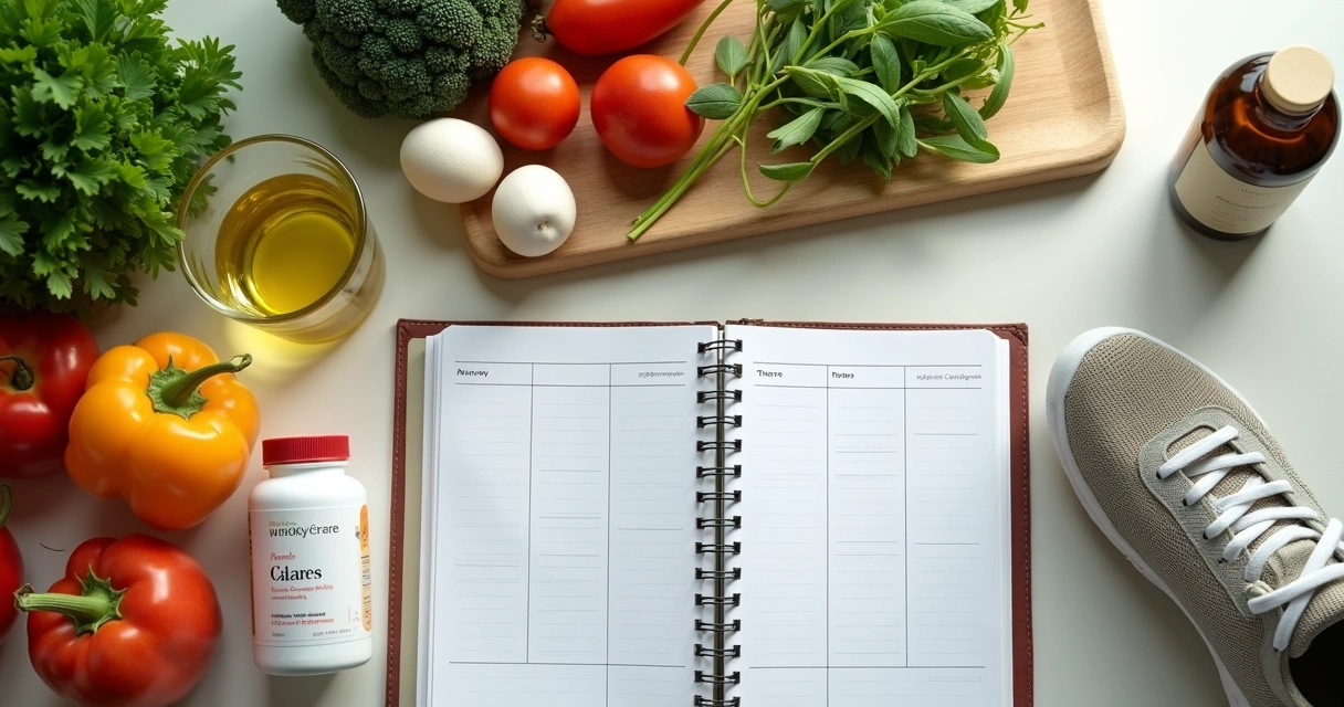 Alimentos frescos e rotina saudável para cuidado do fígado