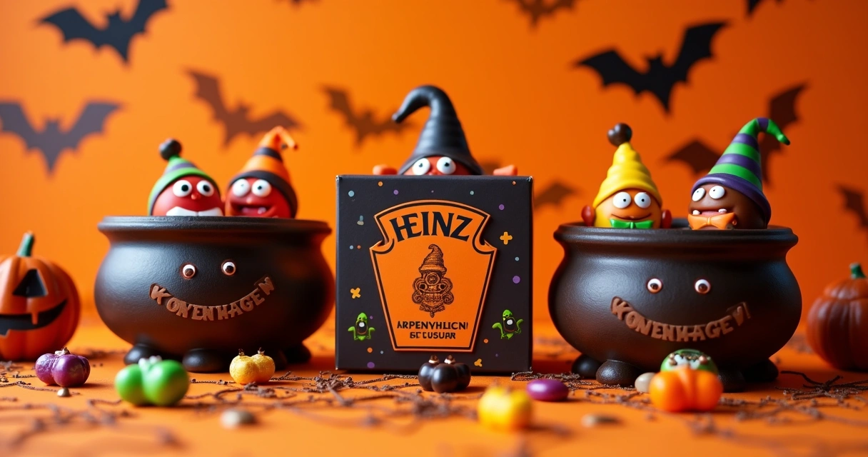 Caixas de chocolate Halloween Kopenhagen e miniaturas Heinz 
