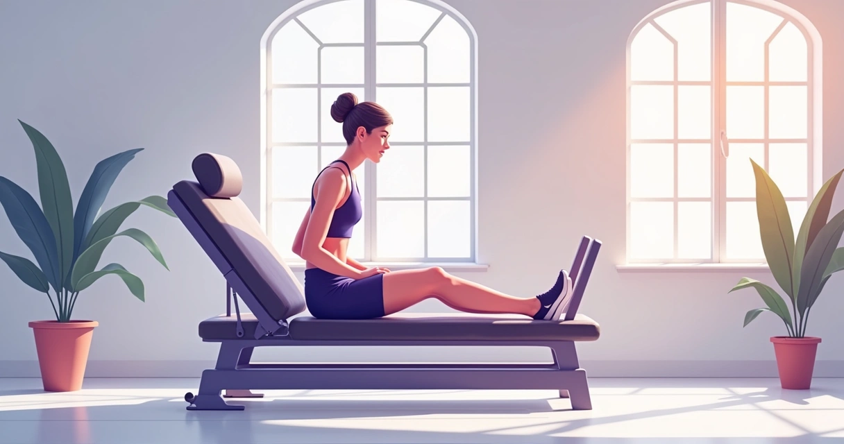 Halteres ajustáveis e mini band sobre um banco de exercícios 