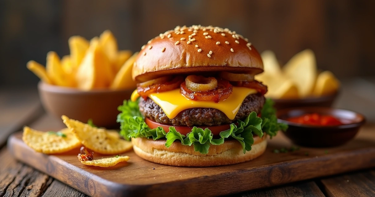 Hambúrguer gourmet com ingredientes regionais brasileiros 