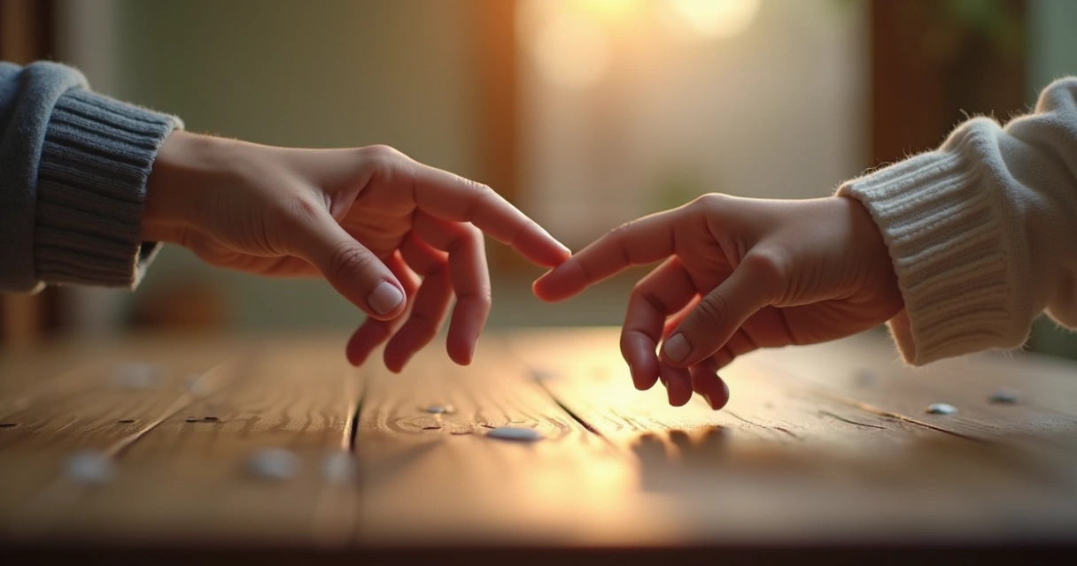 Two hands reaching out to touch, symbolizing trust renewal 