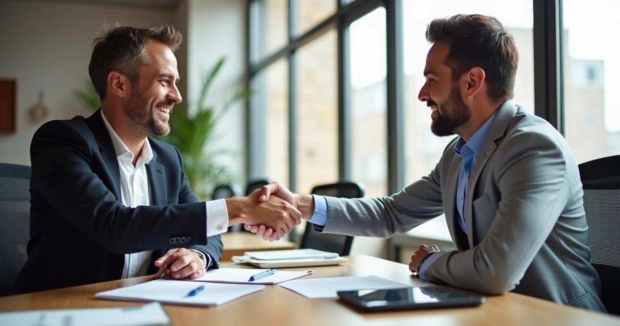 Handshake between two professionals sealing a business partnership 