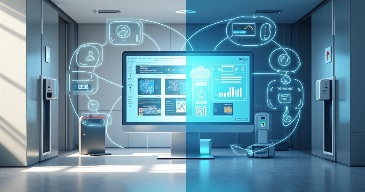 Funcionamento integrado de hardware e software de controle de acesso 