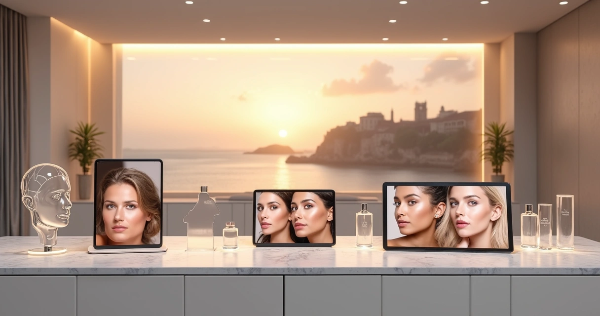 Painel comparando resultados de harmonização facial em pacientes em Salvador e Feira de Santana 