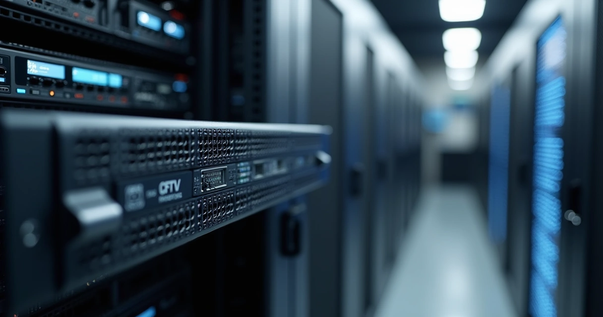 Servidor de segurança com HD tipo CFTV instalado e câmeras ao redor