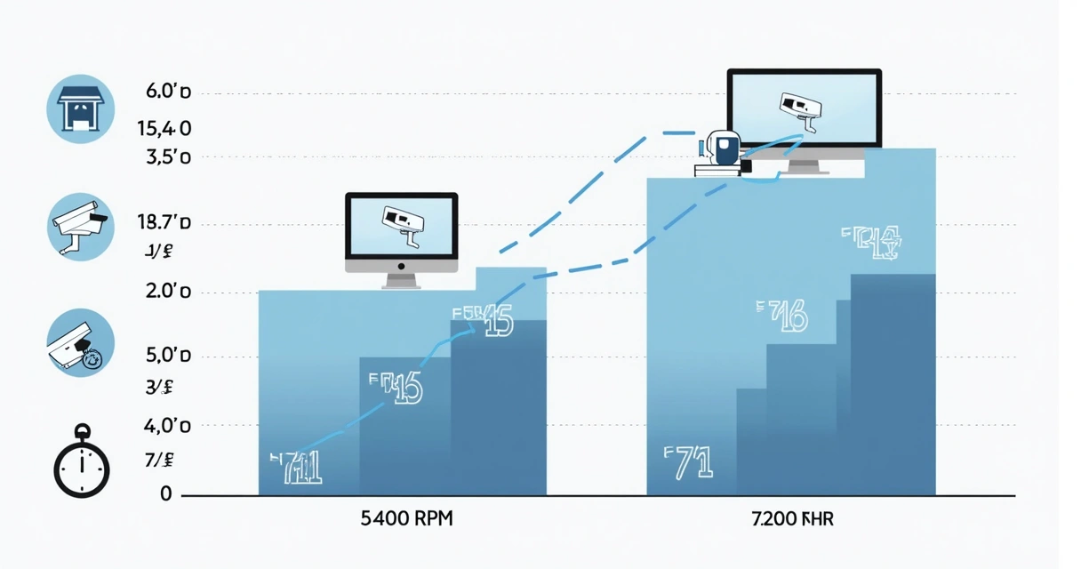 Gráfico de comparativo entre HDs de 5.400 e 7.200 RPM 