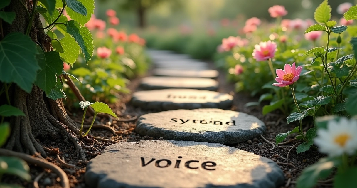Pathway with stepping stones symbolizing progress in setting boundaries