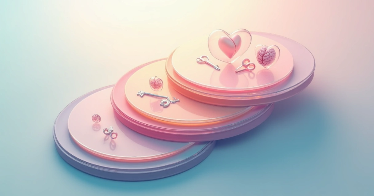 Layers representing stages of healing in a soft spiral