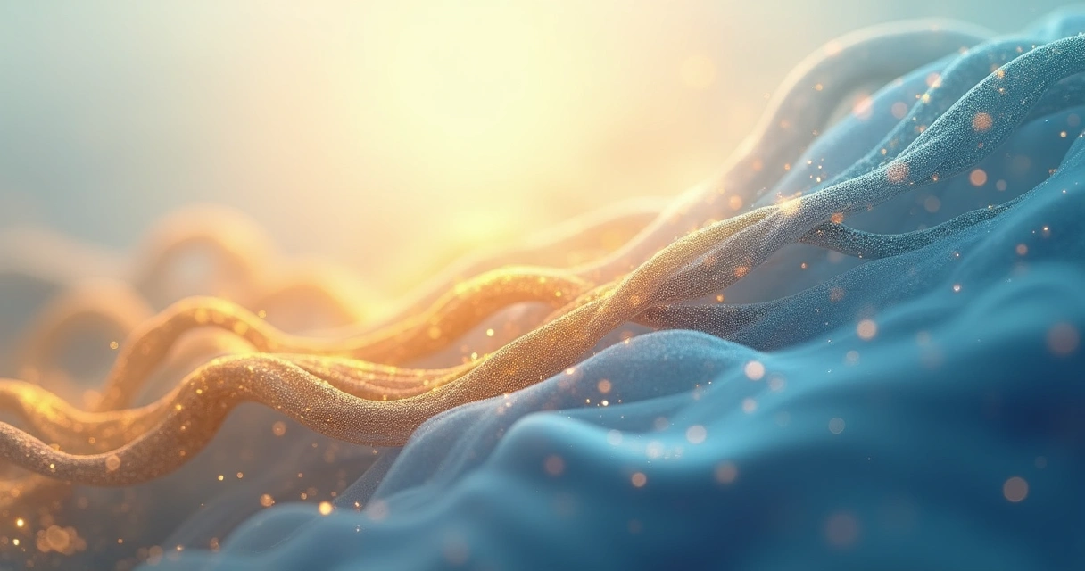 Abstract representation of healing, with soft light and intertwining lines suggesting growth and connection. 