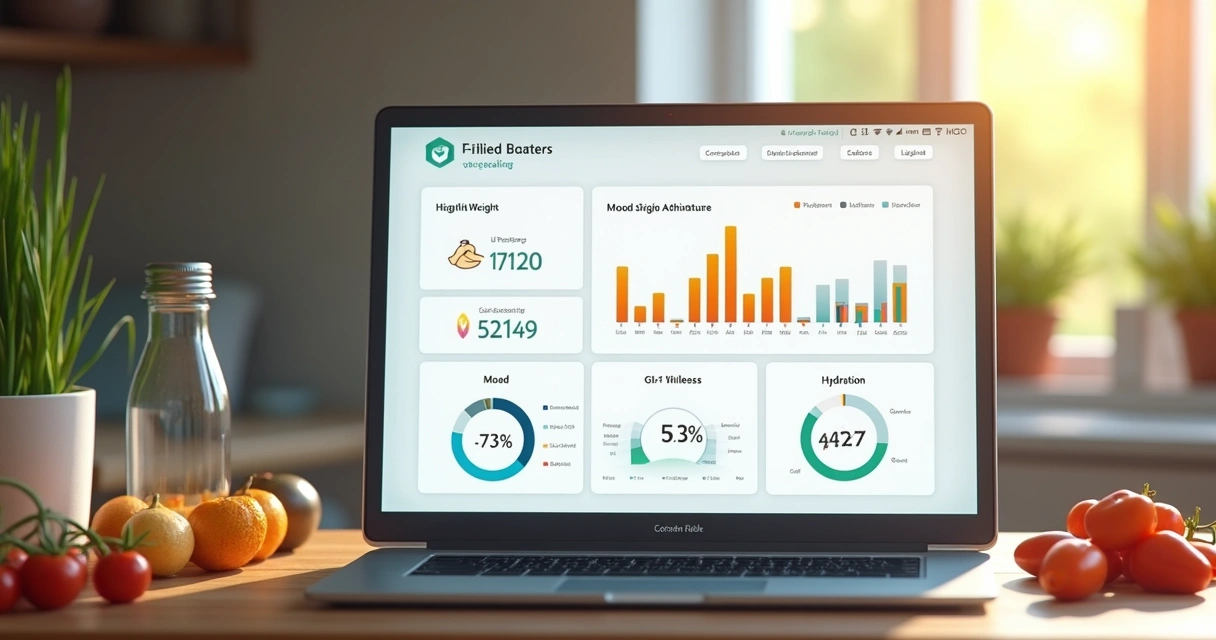 Dashboard on health app showing GLP-1 therapy adherence and progress charts 