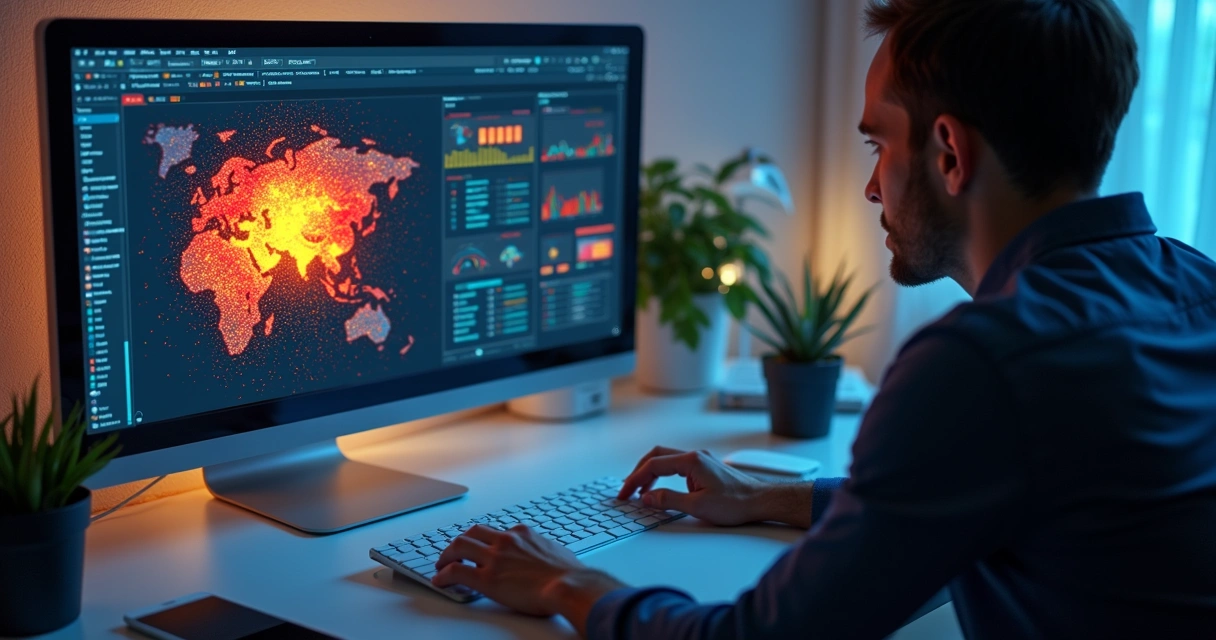 Tela com mapa de calor mostrando cliques dos usuários 