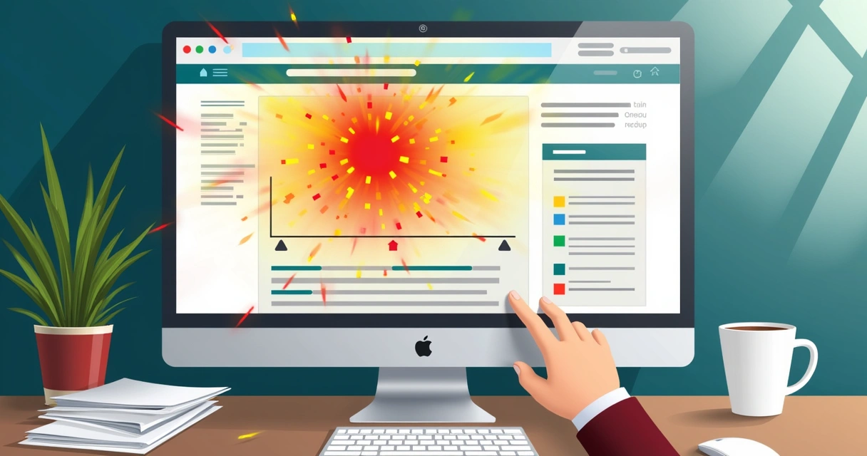 Mapa de calor de um website B2B mostrando áreas mais acessadas 