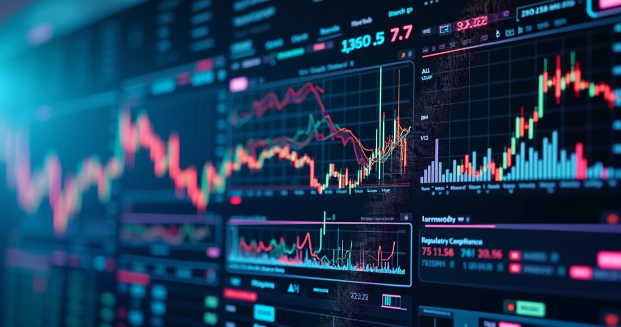 Risk management system dashboard with multiple analytics and trade flows 