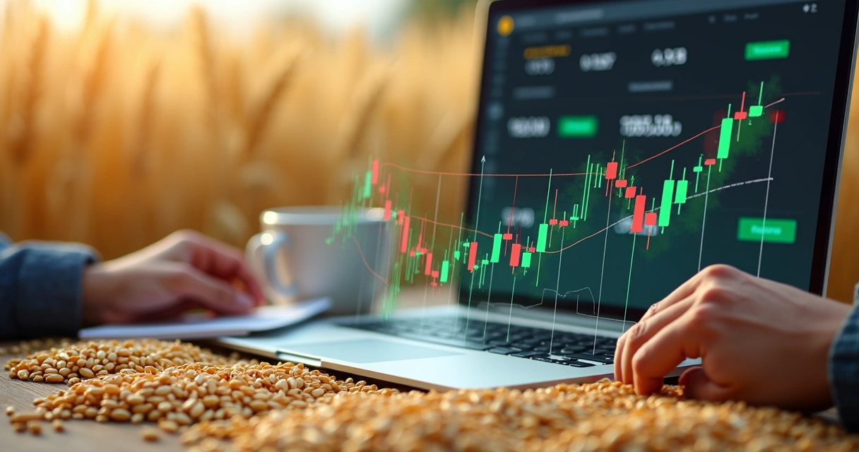 Gráfico ilustrando proteção de preço em commodities agrícolas 