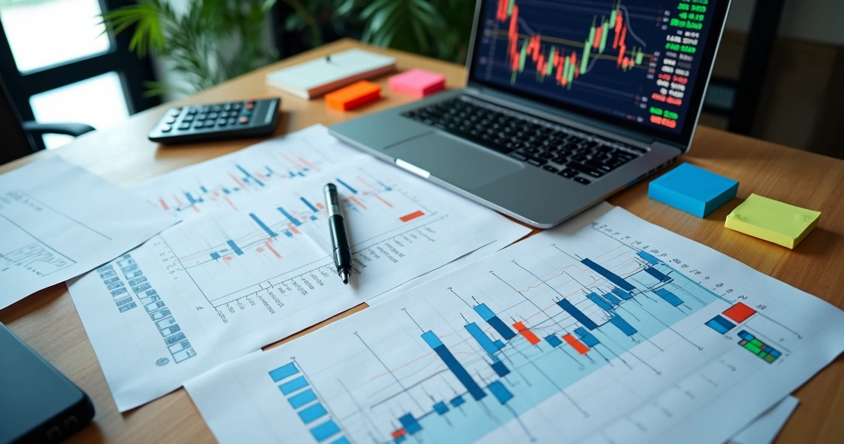 Desk scene with audit report, highlighted hedge accounting, and risk diagrams 