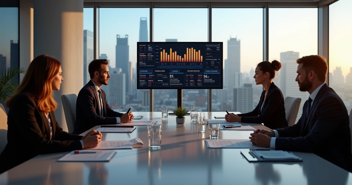 Financial advisors meeting with agroindustry CFOs to discuss risk strategies 