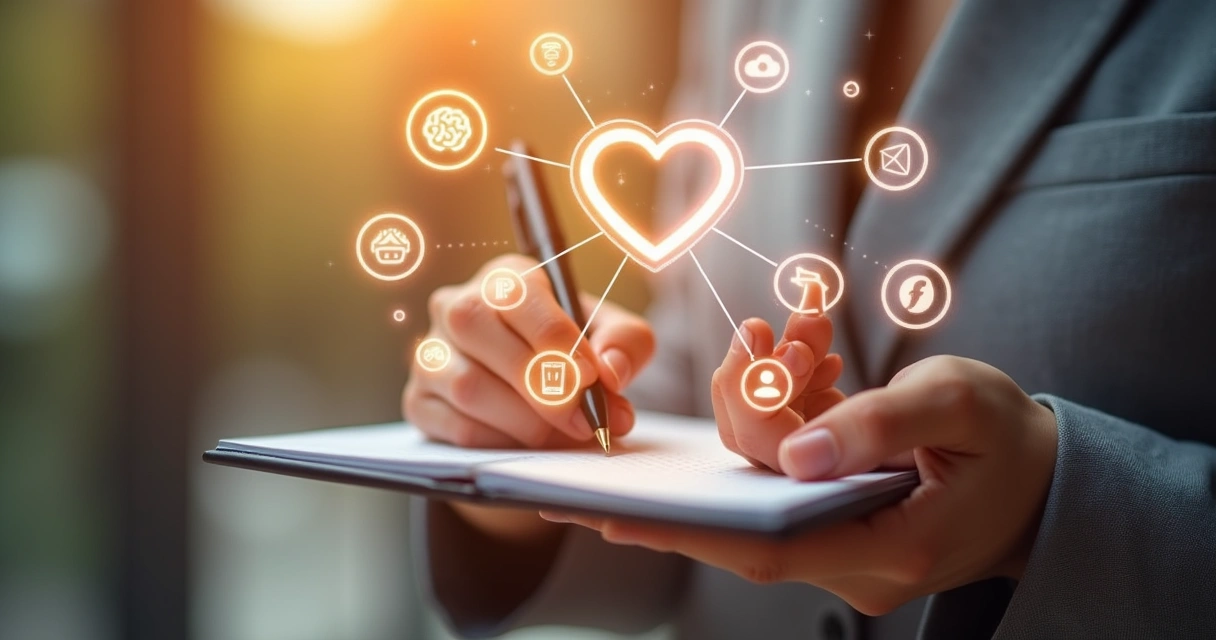 Persona usando herramientas metacognitivas, con visibles conexiones de pensamiento y emoción