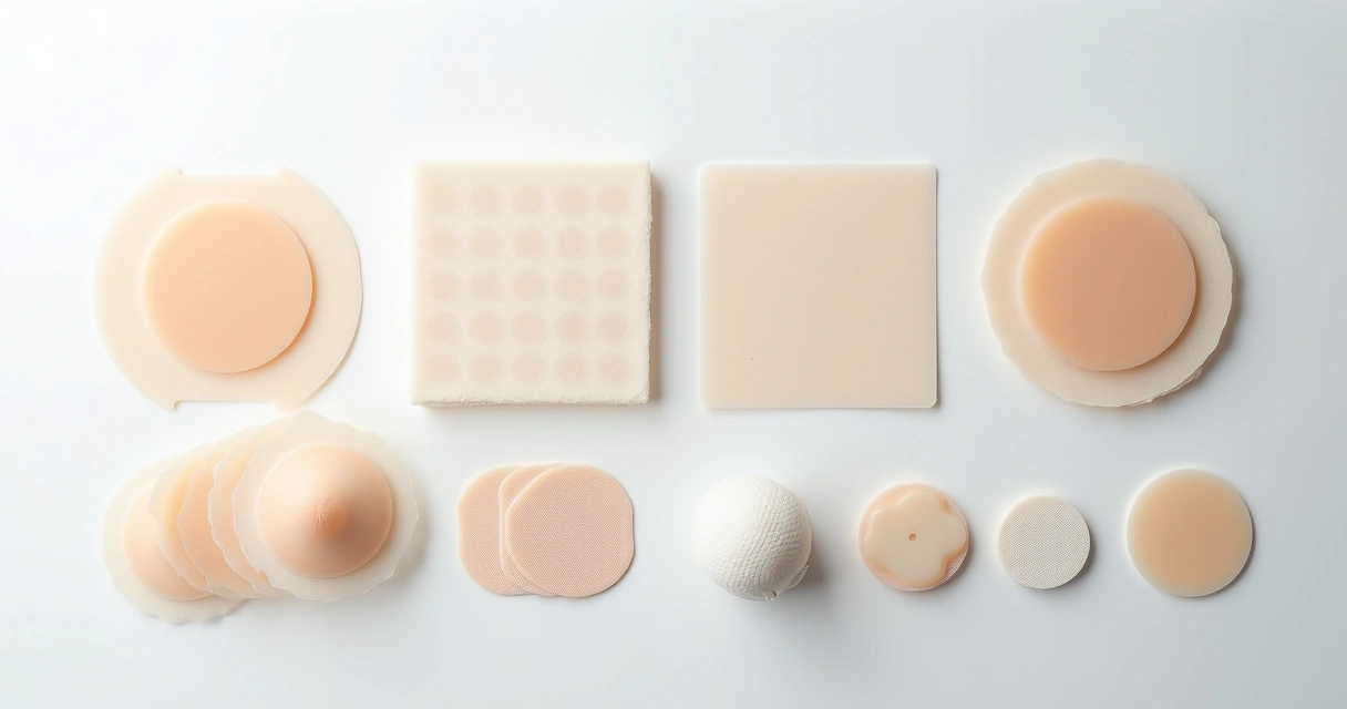 Diferentes formatos de curativo hidrocoloide 