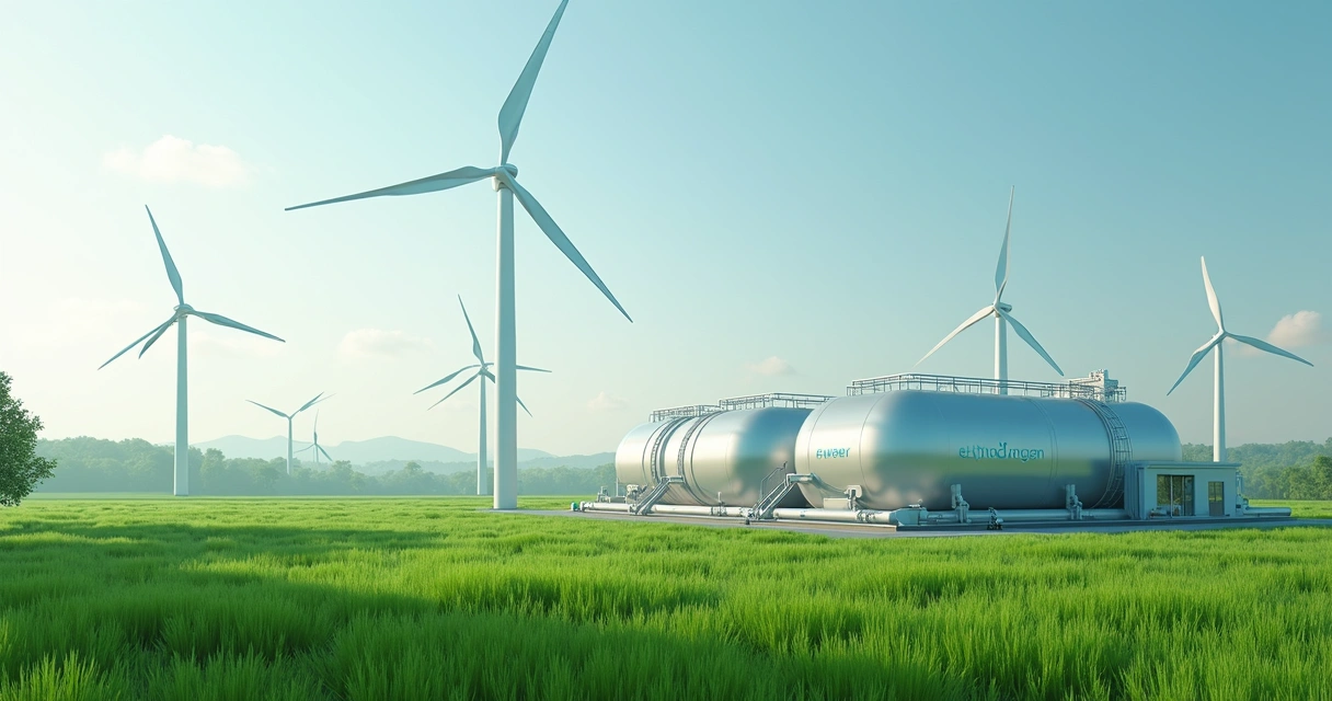 Simulação de hidrogênio verde produzido por energia eólica