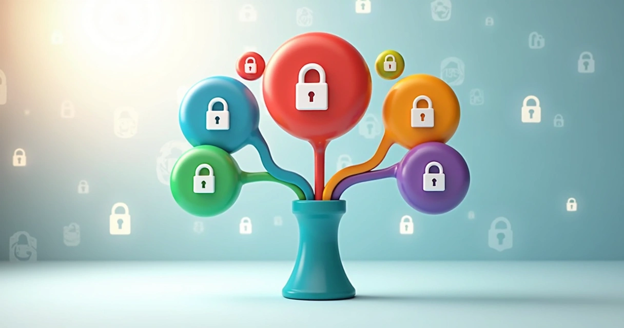 7 Erros em Programas de Parceria de Agências que Prejudicam Resultados Diagrama colorido de permissões em árvore de níveis de agência