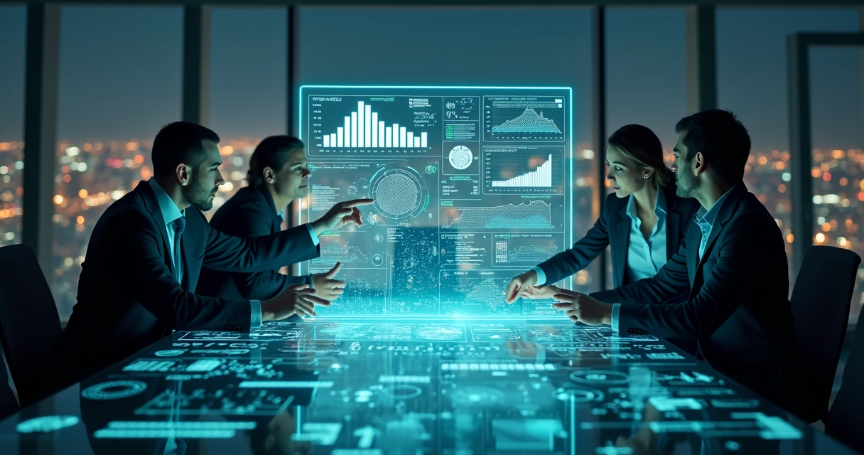 Profissionais analisando painel digital com dados fiscais e automações tributárias 