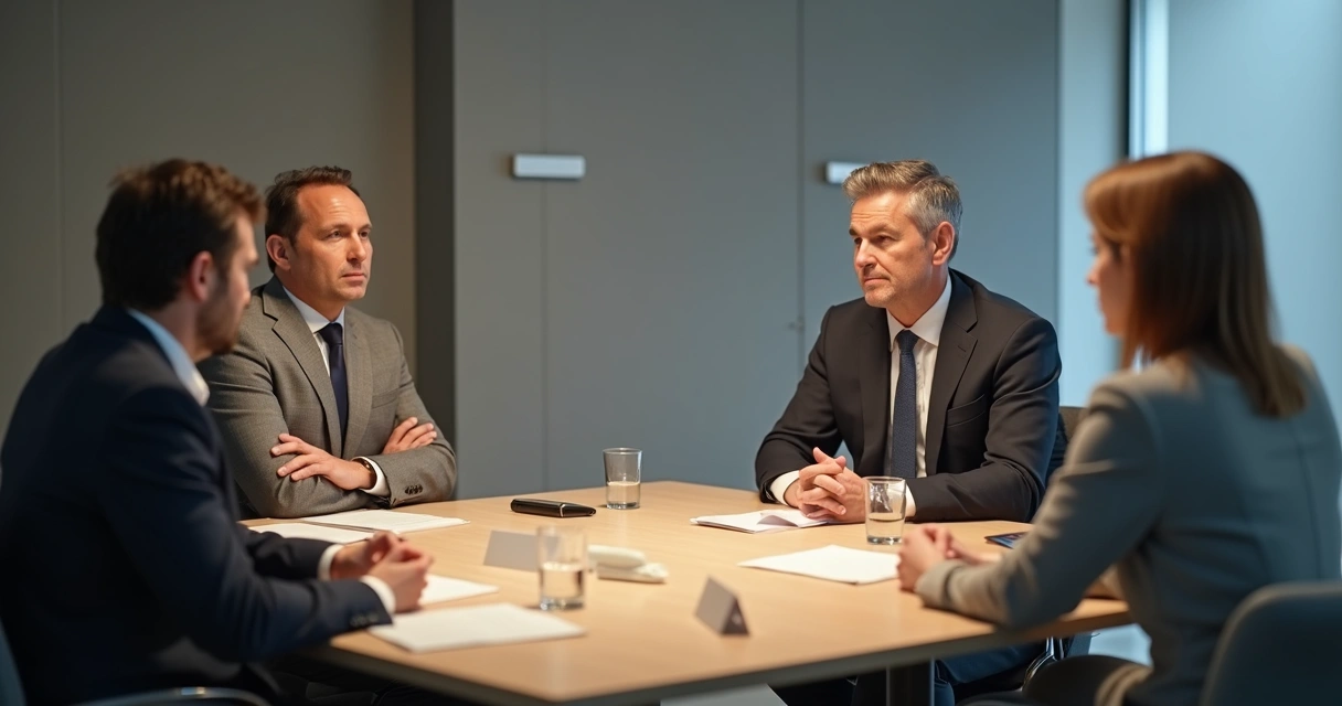 Panel interviews candidate with nervous body language 