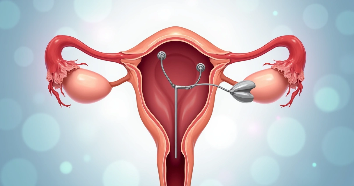 Histeroscópio visualizando cavidade uterina saudável 