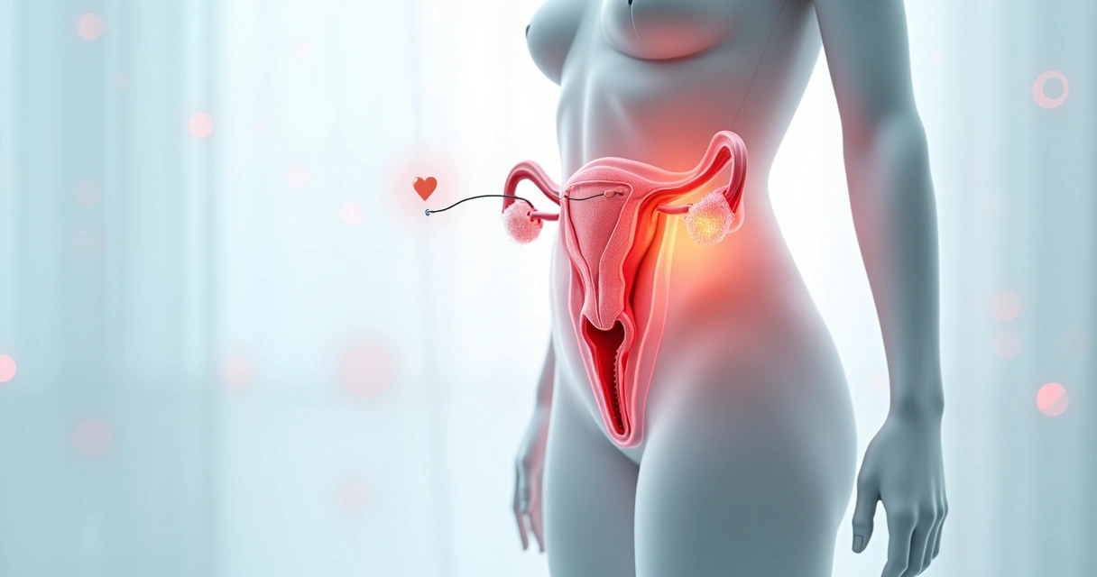 Esquema mostrando histeroscopia removendo pólipos uterinos sem cortes externos 