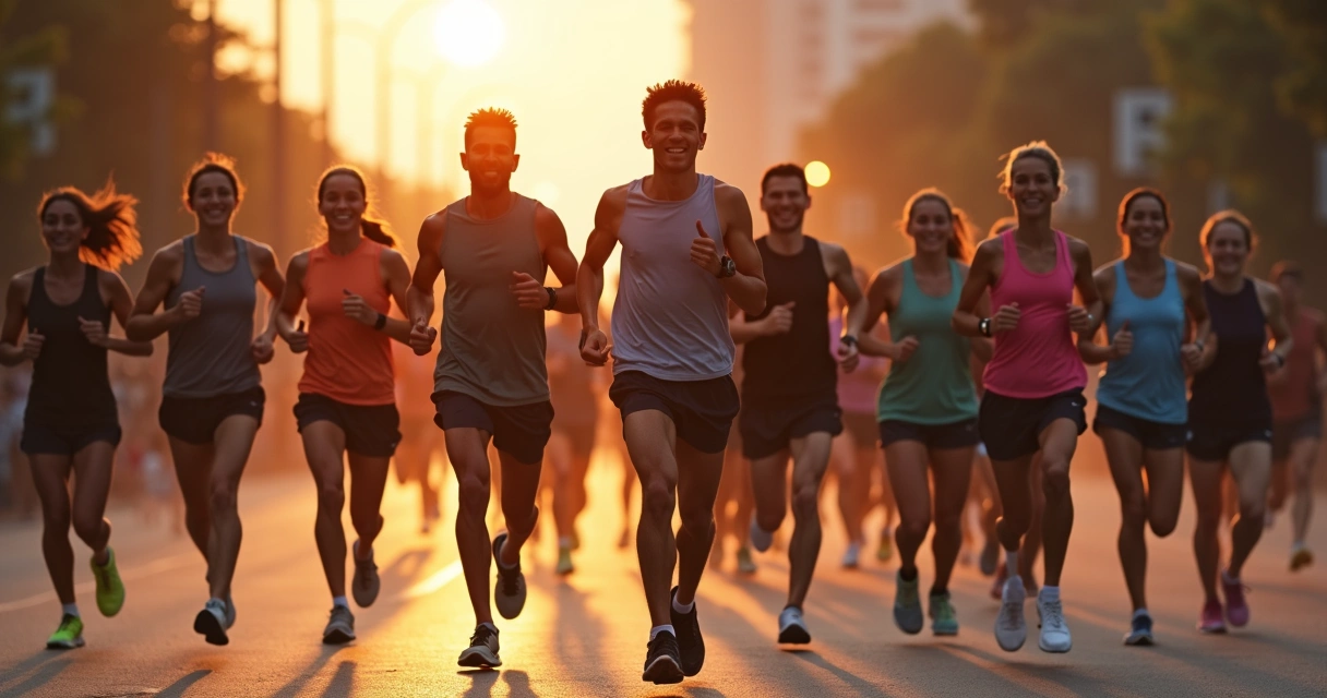 Pessoas comuns superando desafios usando tênis de corrida 