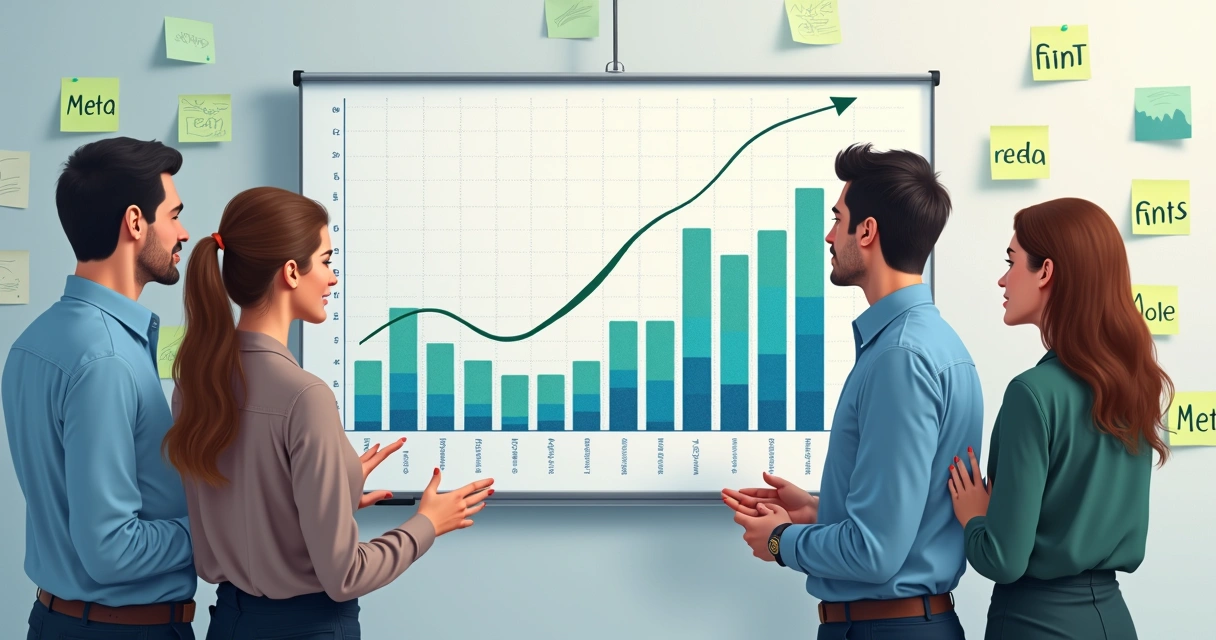 Gráfico de barras mostrando crescimento mensal de PME ao longo de 12 meses 