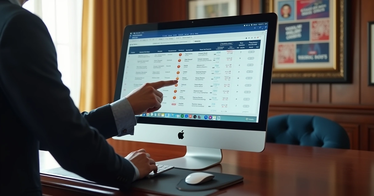 Tela de computador mostrando histórico de atendimento de eleitor 