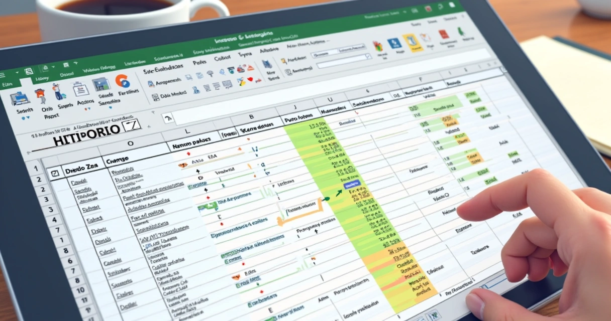 Aba de histórico em Excel com logs de ações da IA 