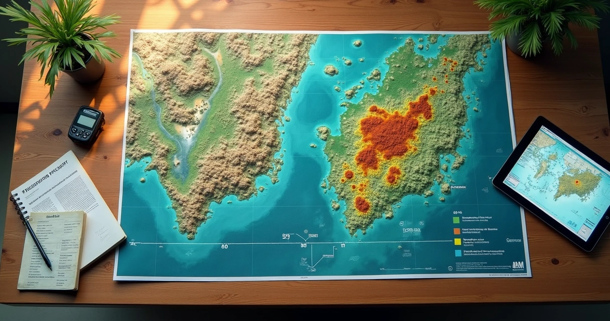 Mapa antigo e atual sobrepostos em área de mata atlântica com análise ambiental digital 