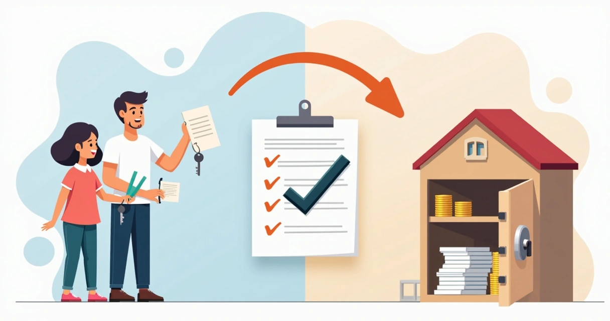 Pessoa dividida entre escolhas com pratarias e documentos de empresa 